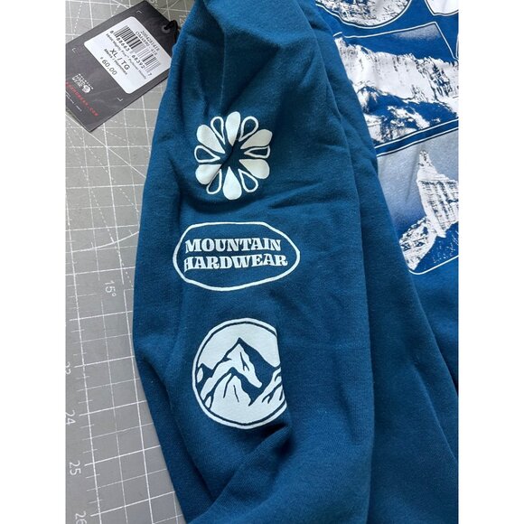 Mountain Hardwear Men’s Mighty Five Pullover Hoody Caspian XL Blue Cotton Blend - Picture 8 of 9